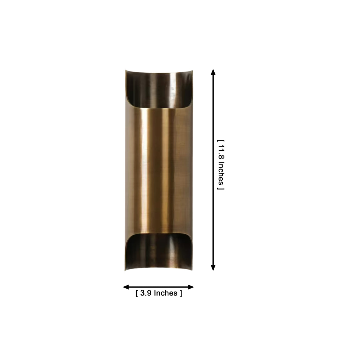 Milan brass wall sconce dimensions showing 11.8 inch height and 3.9 inch width – Model 32807