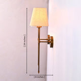 Milan Shade Rod Wall Sconce shown with 24 inch height and 8 inch projection dimensions.