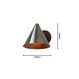 Dimension illustration of the Milan Tapered Cone Wall Sconce showing a 6-inch width and 9-inch overall height.