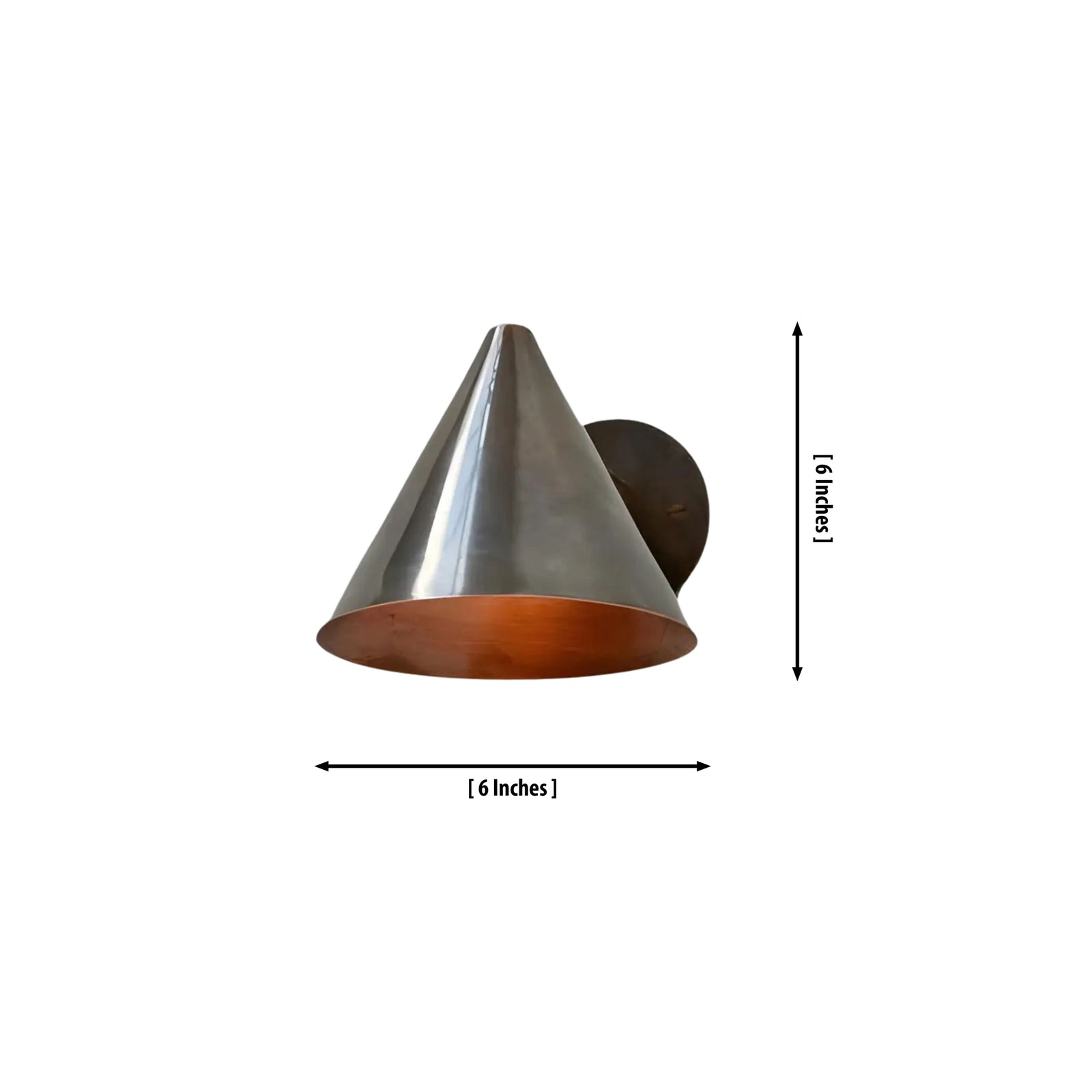 Size guide for Milan Tapered Cone Wall Sconce – 1 Light – 6 Inch – Model 32710