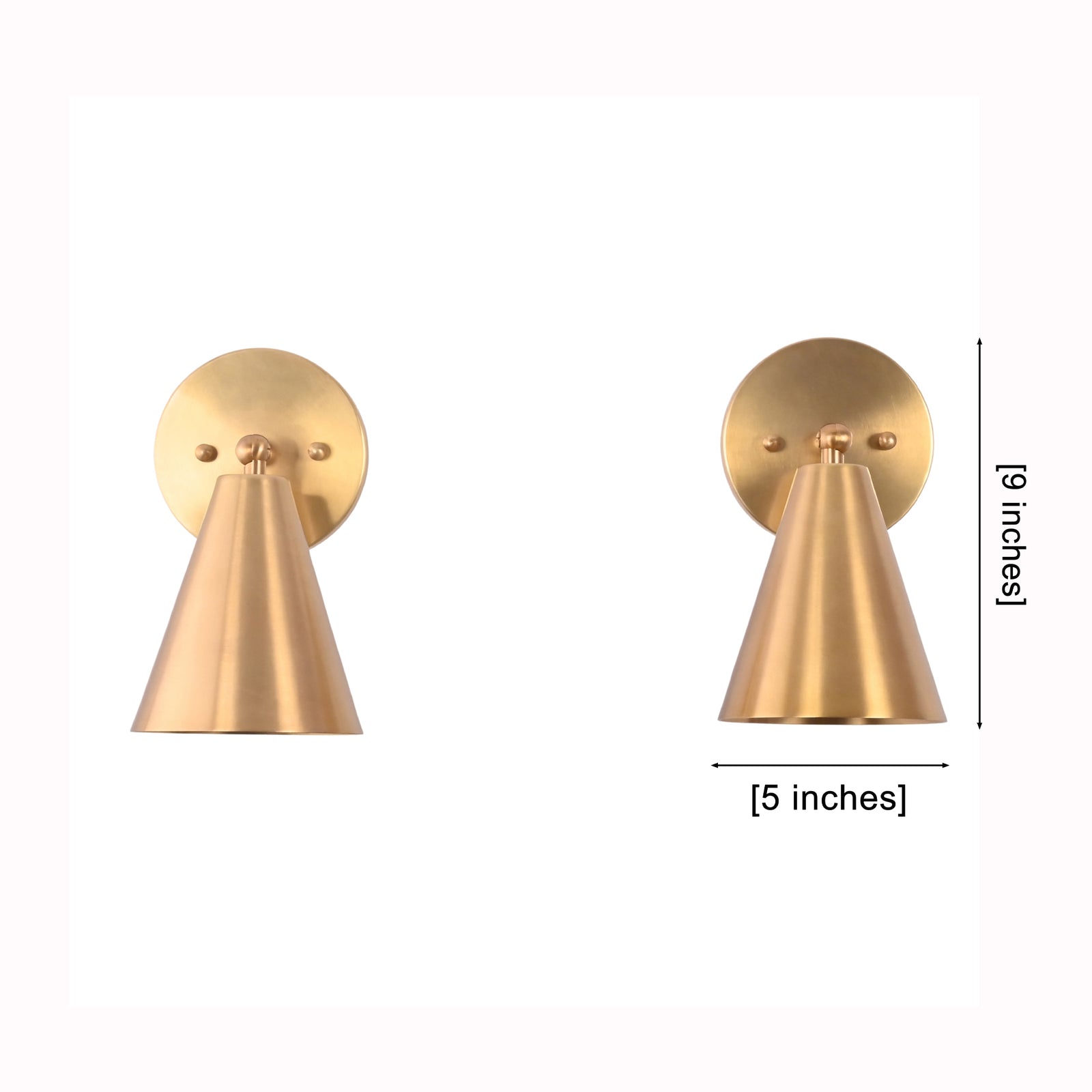 Size guide for Milan Tapered Cone Wall Sconce – Set of 2 – 9 Inch – Model 32717