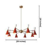 Milan 16 light chandelier dimensions showing 38 inch width and 30 inch overall height