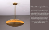 Minimalist brass pendant chandelier with elegant disc shape