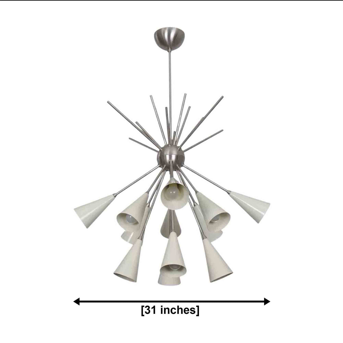 Size guide for Montpellier Cone Sputnik Chandelier – 12 Light – 31 Inch – Model 62137