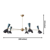 Mykonos 10 light sculptural chandelier dimension view showing 48 inch width and 30 inch overall height.