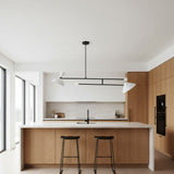 Nashville 2 light modern chandelier shown from a straight front view with white sculptural shades and minimalist black frame.