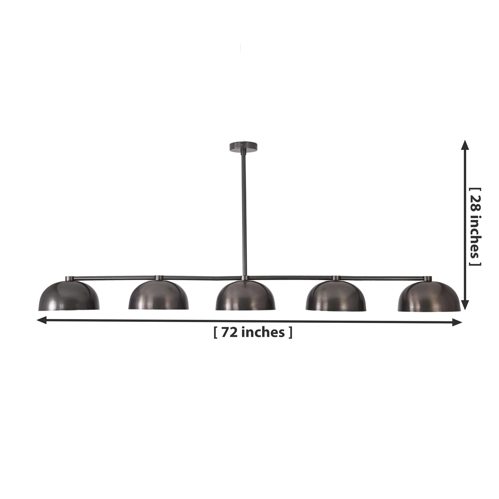 Size guide for Orion Linear Dome Chandelier – 5 Lights – 72 Inch – Model 33244