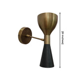 Dimension view of the Orion Modern Dual Cone Wall Sconce showing the 8-inch height and dual cone shade design.