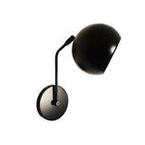 Side view of black Oslo dome wall sconce showing curved shade profile and slim support arm.