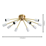Dimension diagram of Oslo Sputnik flush mount chandelier measuring 26 inches wide and 9 inches high.