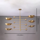 Dimension diagram of Palermo Orbital chandelier showing 50-inch width and 37-inch overall height.