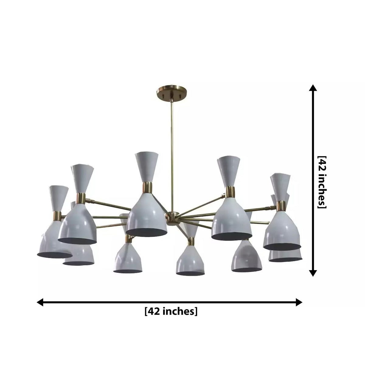 Size guide for Paris Double Cone Sputnik Chandelier – 20 Light – 42 Inch – Model 62205