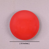 Red circular wall light, 12-inch diameter, modern handcrafted brass wall sconce