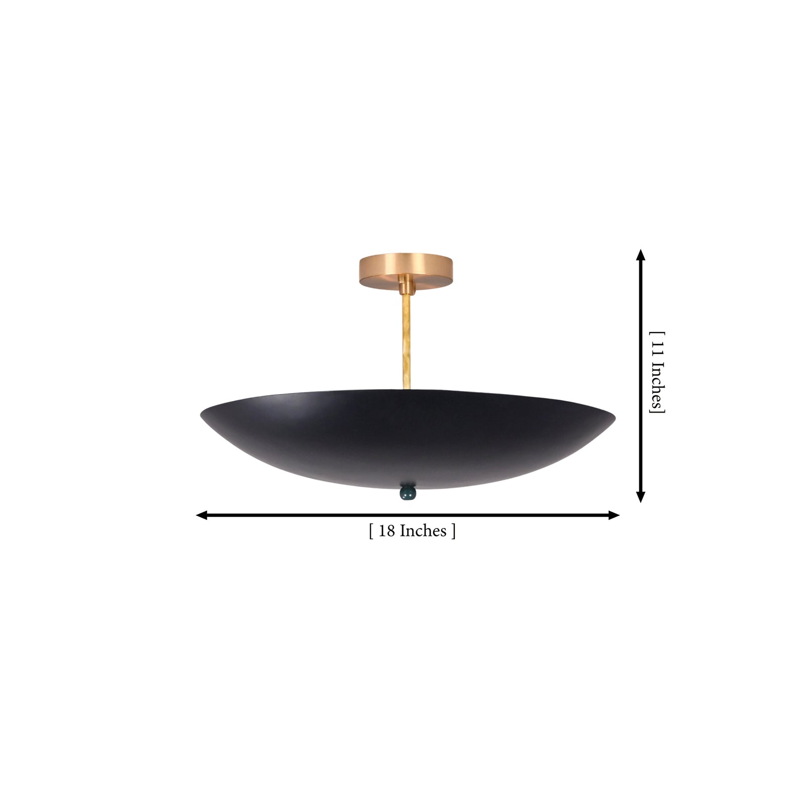 Size guide for Rome Disc Semi Flush - 1 Light - 18 Inch - Model 32354