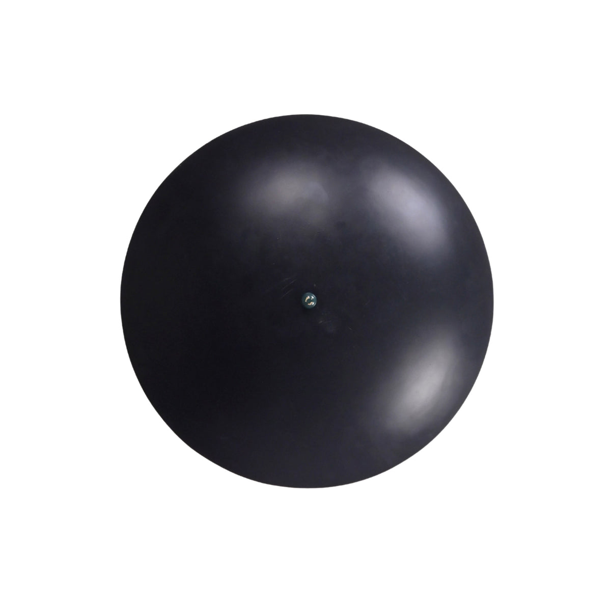 Top view of Rome Disc semi-flush light showing the smooth rounded black shade and decorative center accent.