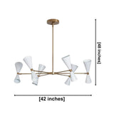 Santander 12 light Sputnik chandelier dimension view showing 42 inch width and 48 inch overall height.