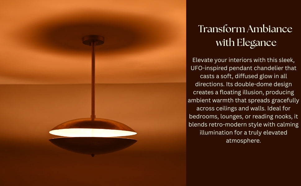 Size guide for Twin Disc Brass Pendant Chandelier – Modern Sculptural Ceiling Light Fixture 32481