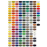 A color chart grid showing many paint or material swatches arranged in rows and columns, with numeric labels beside each swatch on a white background.