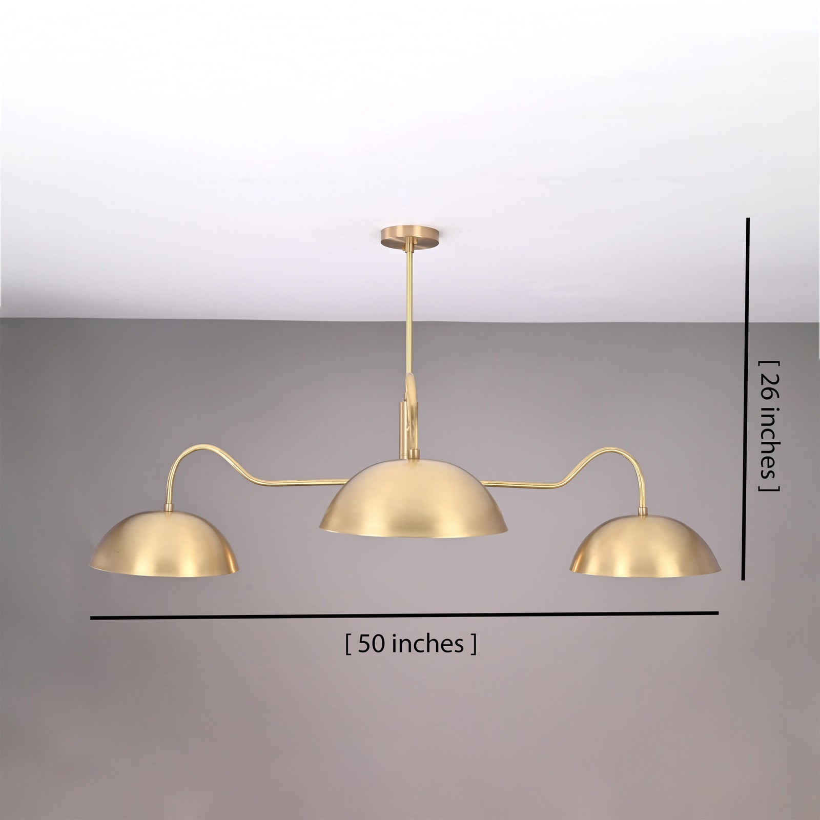Size guide for Siena Curved Arm Chandelier - 4 Lights - 50 Inch - Model 32360