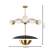 Siena Globe Disc Chandelier dimension image showing 30 inch width and 37 inch height with globe light layout.