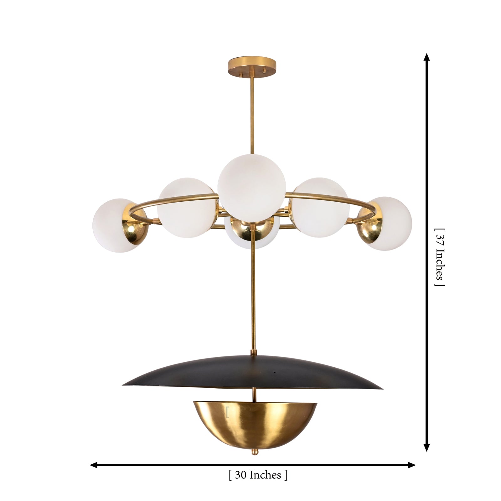 Size guide for Siena Globe Disc Chandelier – 9 Lights – 30 Inch – Model 32400