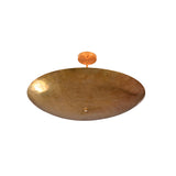 Siena Single Disc Chandelier shown on white background with broad curved disc profile and simple stem.