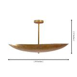 Siena Single Disc Chandelier dimension image showing 30 inch width and 15 inch overall height.