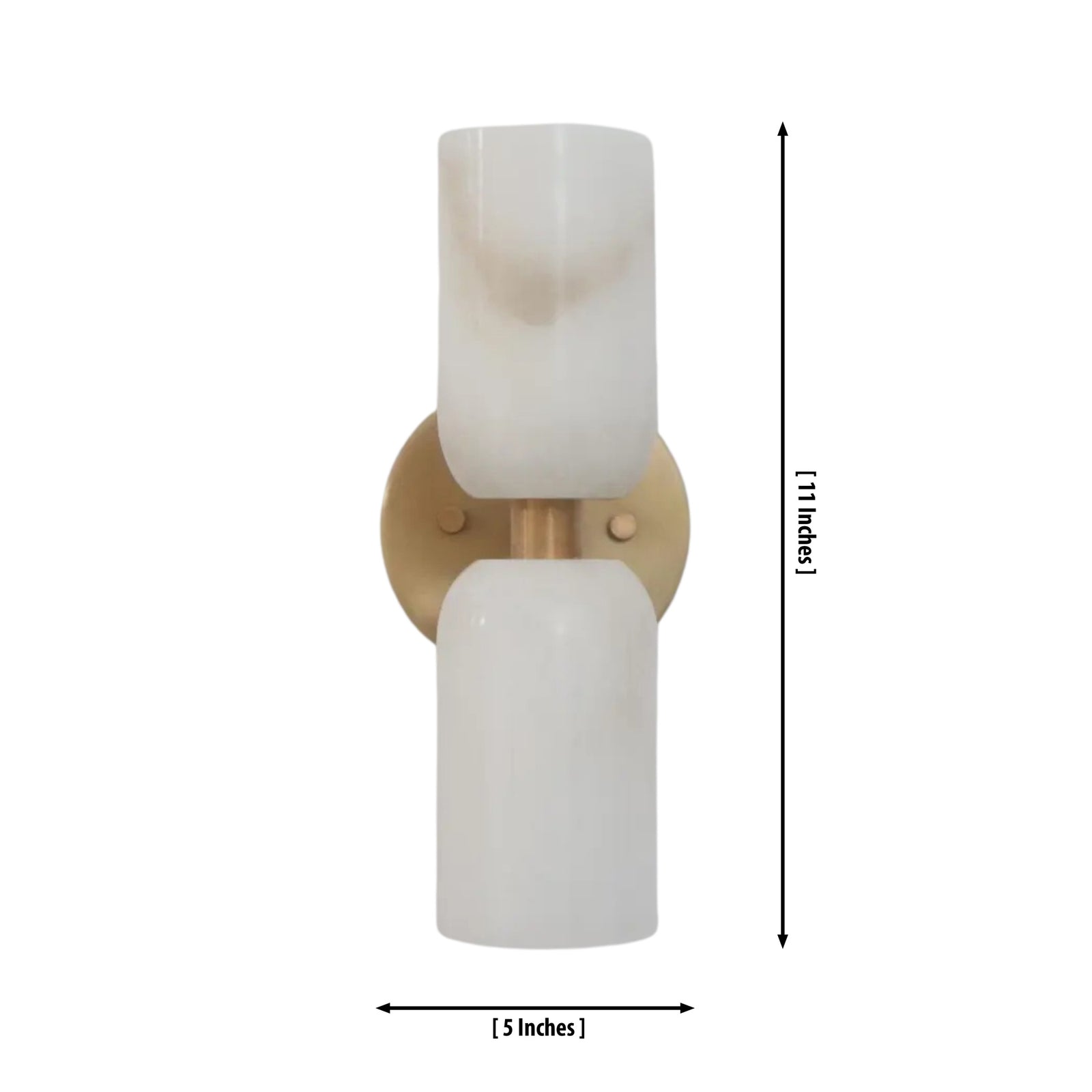 Size guide for Sloane Dual Alabaster Wall Sconce – Cylinder Shade – 11 Inch – Model 32737