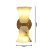 Dimension diagram of the Sloane Hourglass Alabaster Wall Sconce measuring 10 inches high and 5 inches wide.