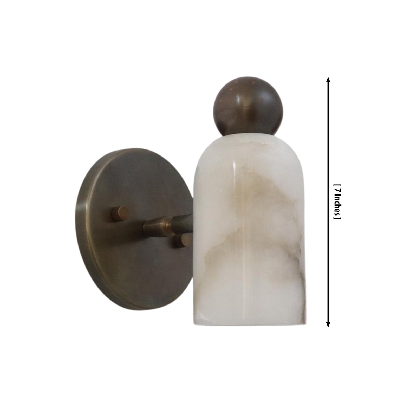 Size guide for Sloane Rounded Alabaster Wall Sconce – Globe Accent – 7 Inch – Model 32738