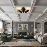 Sloane sculptural petal flush mount ceiling light in dark bronze finish, front view