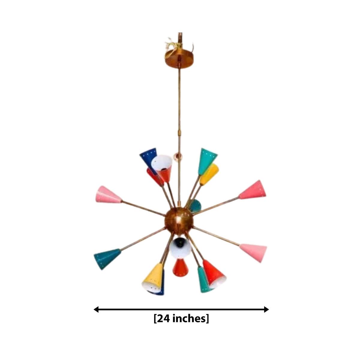 Size guide for Stockholm Multicolor Sputnik Chandelier – 16 Light – 24 Inch – Model 62256