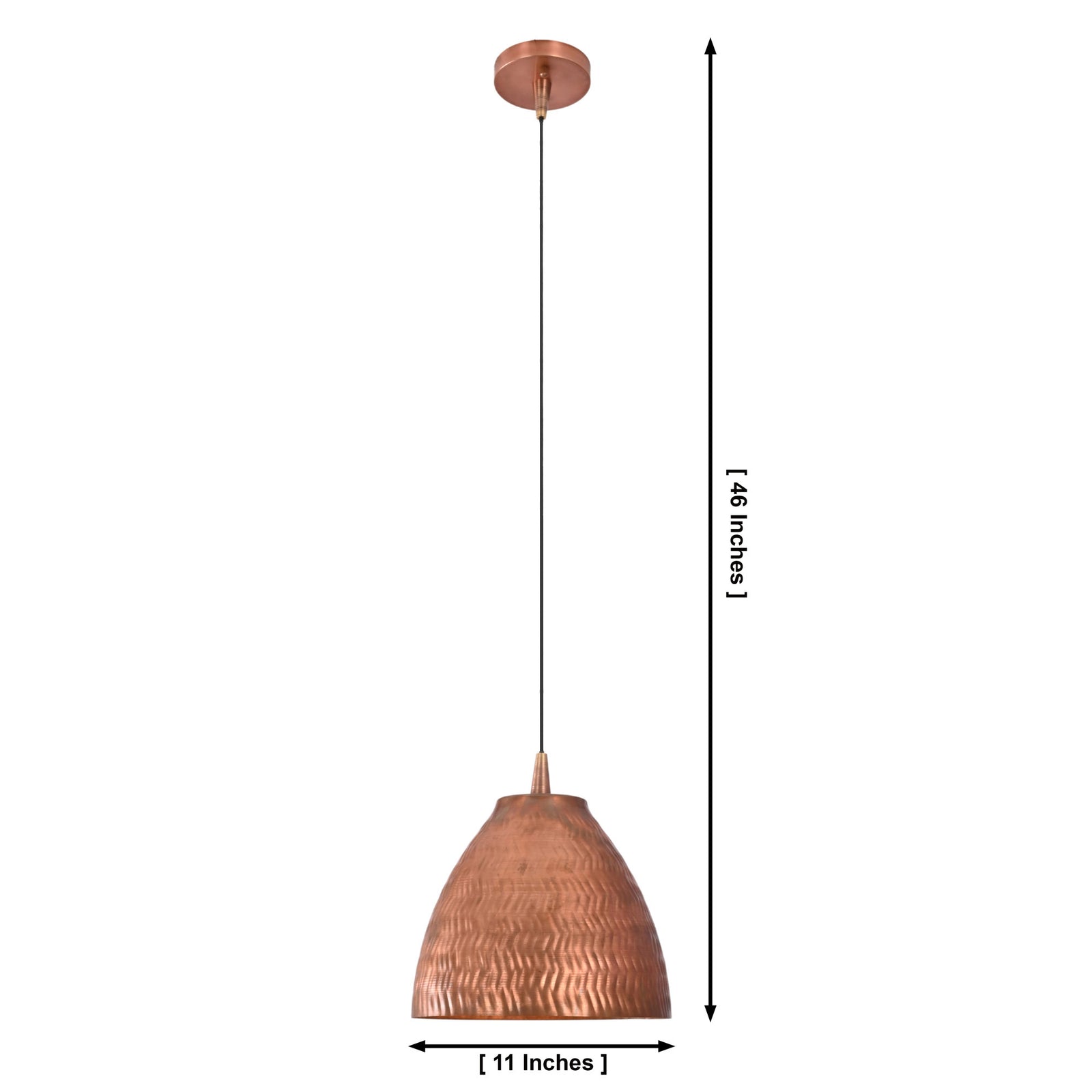 Size guide for Sutton Hammered Bell Pendant Light – 1 Light – 11 Inch – Model 33236