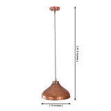 Dimensions of Sutton hammered dome pendant light measuring 14 inches wide with a 47.5-inch overall height.