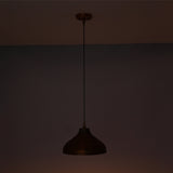 Unlit Sutton hammered copper dome pendant light highlighting its handcrafted silhouette and rustic finish.