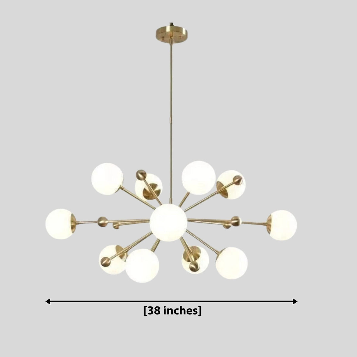 Size guide for Tallinn Sculptural Globe Chandelier – 12 Light – 38 Inch – Model 62260