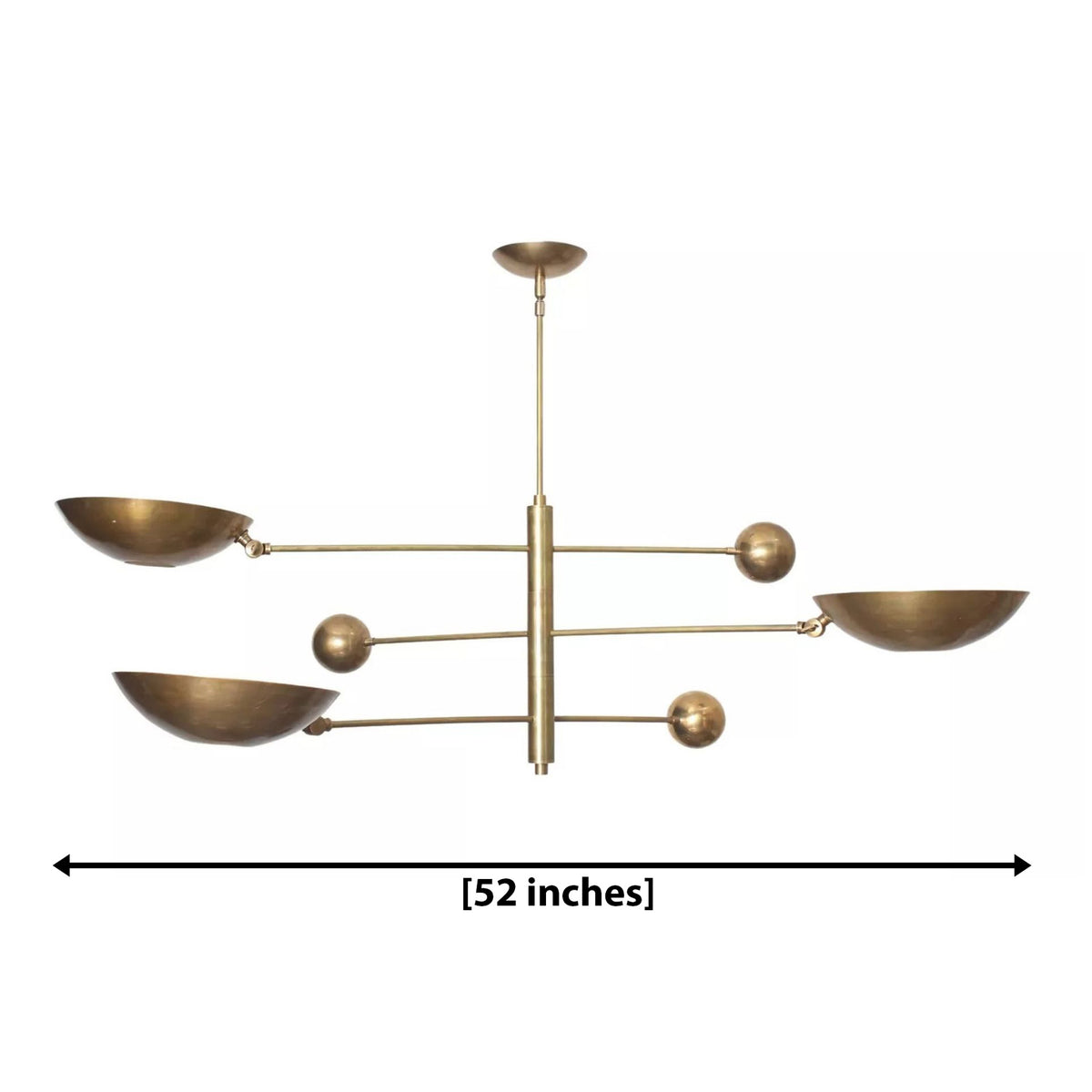 Size guide for Tokyo Counterbalance Bowl Chandelier – 3 Light – 52 Inch – Model 62160