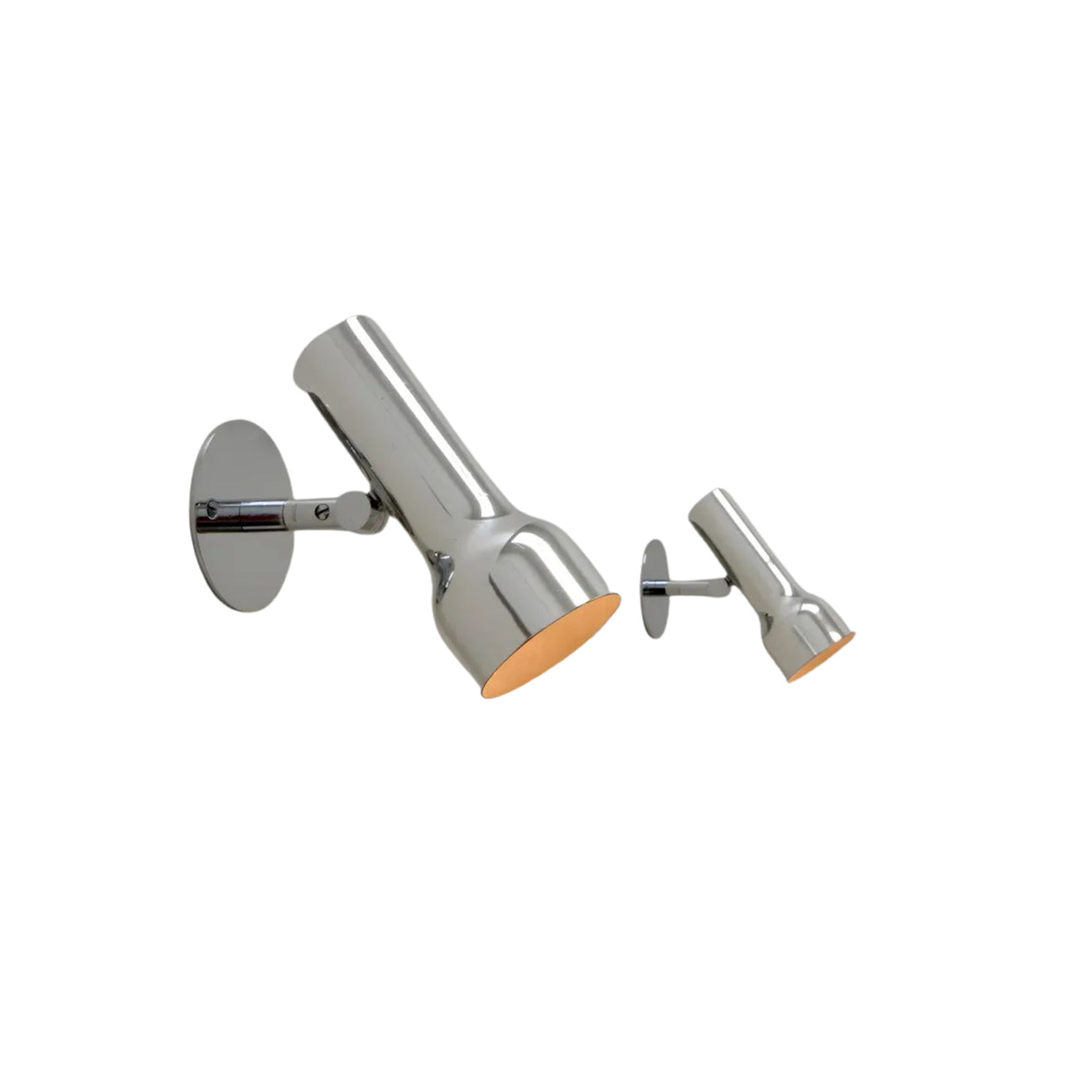Torino Modern Adjustable Wall Spotlight in polished chrome finish with a sleek cylindrical adjustable head for focused accent lighting.