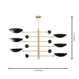 Turin Disc Balance Chandelier dimension image showing 50 inch width and 37 inch overall height.