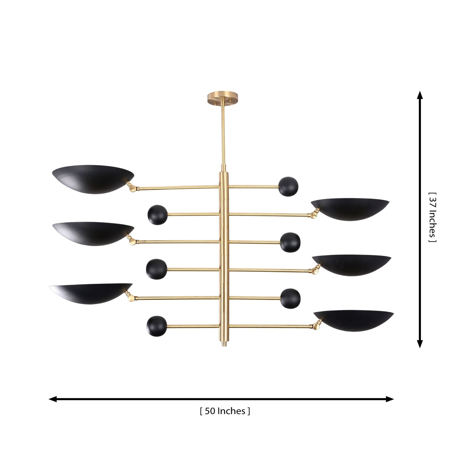 Size guide for Turin Disc Balance Chandelier – 6 Lights – 50 Inch – Model 32377