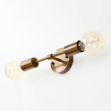 Industrial Mid-Century Brass Wall Sconce Style | Customizable Minimal Light Fixture Design - 32541
