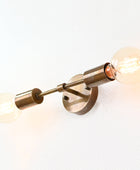 Brass Bare Bulb Wall Sconce, Brass Twin Light Wall Light - 32541