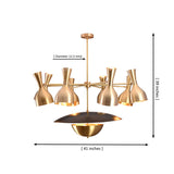 Venice Bottle Disc Chandelier dimension image showing 41 inch width, 39 inch height, and 12.5 mm stem.