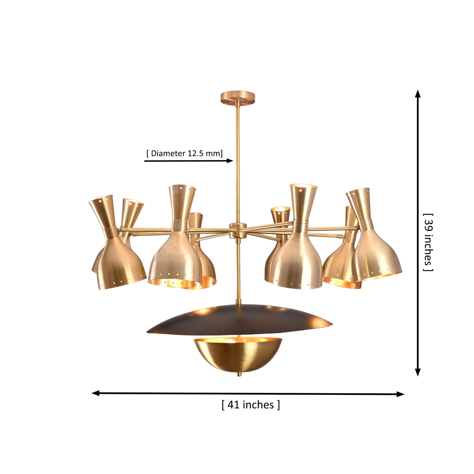 Size guide for Venice Bottle Disc Chandelier – 19 Lights – 41 Inch – Model 32388