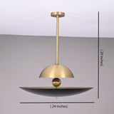 Dimension diagram of Venice Disc pendant showing 24-inch width and 29-inch overall height.