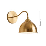 Verona Curved Arm Dome Wall Sconce 1 Light 6 Inch dimensions – Model 32836