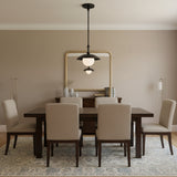 Verona dome globe ceiling light in black finish with white opal glass globe, Model 33162.