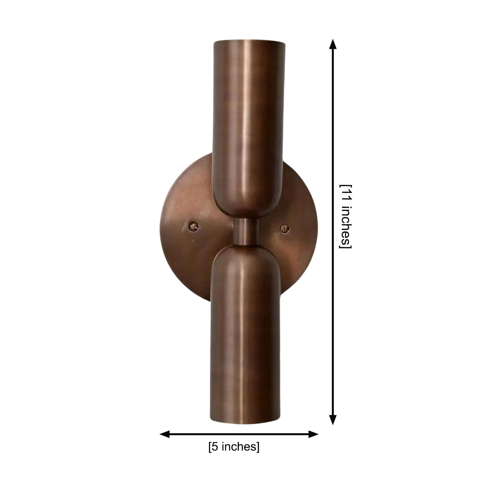Size guide for Verona Double Cylinder Wall Sconce – 2 Light – 11 Inch – Model 32833