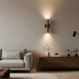 Verona double cylinder wall sconce in warm bronze finish with vertical two-light design, Model 32833.