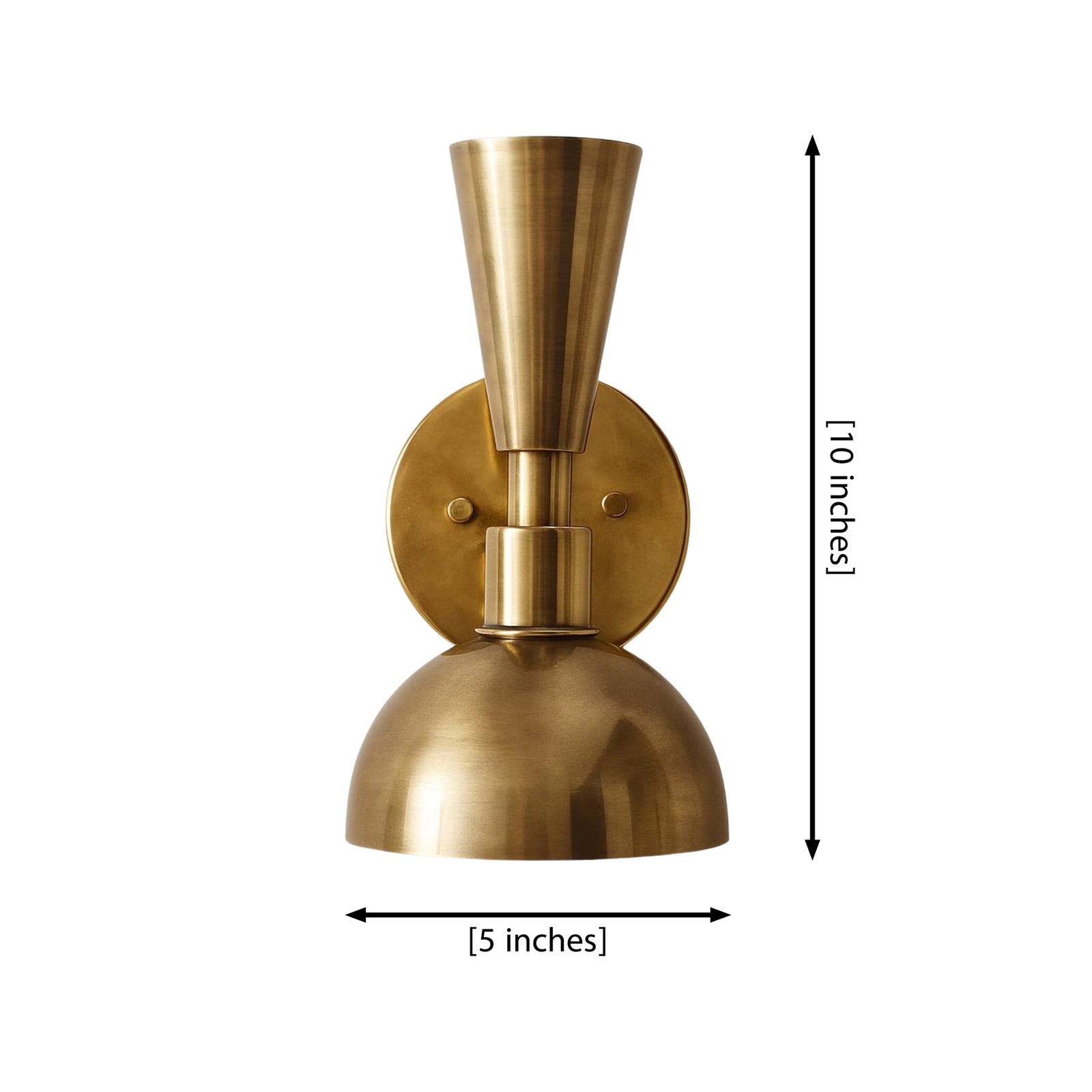 Size guide for Verona Double Dome Wall Sconce – 2 Light – 10 Inch – Model 32829